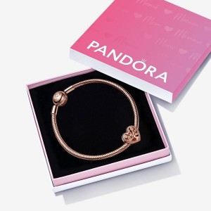 Charm Pandora Family Tree Heart Gift Set Rosas Doradas | UJNR72958